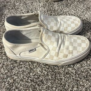 Checkered white vans